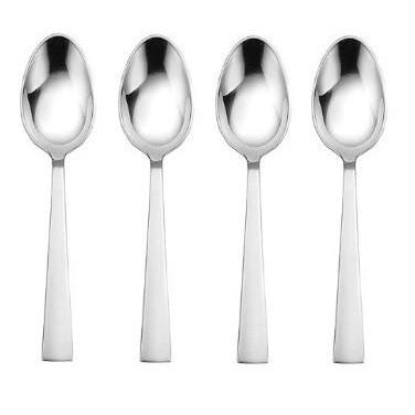 Wedgwood Satin Fulcrum Set of 4 Dinner / Oval Bowl Soup Spoons 7"